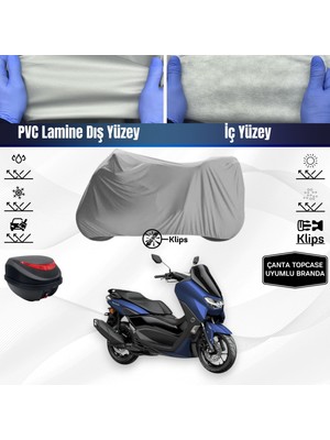 Ultra Shop Yamaha Nmax 155 Motosiklet Brandası Çanta Topcase Uyumlu Motor Brandası