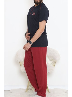 Glamfit Düğmeli Erkek Pijama Takımı Lacibordo - 17370.1048.