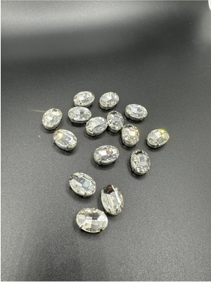 Egem Aksesuar 13X18(1.8CM) Kasalı Dikme Oval Cam Taş 10 Adet