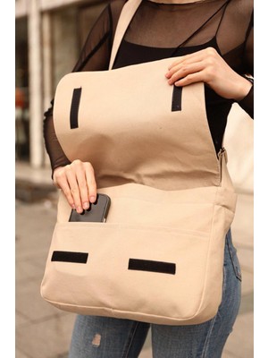 Letoon Çift Cepli Çıt Çıtlı Omuz Çantası