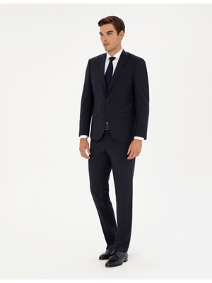 Pierre Cardin Erkek Lacivert Slim Fit Yünlü Takım Elbise 50297483-VR033