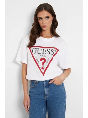 Guess Ss Cn Roses Trıangle T-Shirt