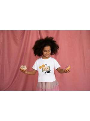 Bubuga Kız Çocuk Pamuk So Chic 2 Çanta Baskılı Kısa Kol Tshirt