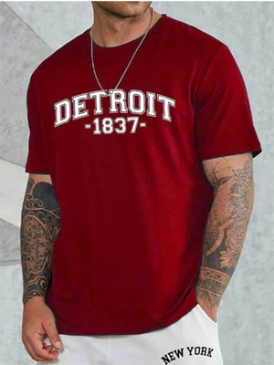 Medinenur Unisex Detroit Baskılı T-Shirt