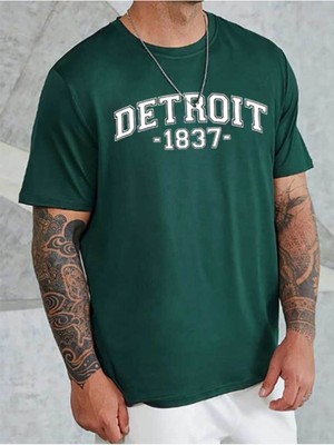 Medinenur Unisex Detroit Baskılı T-Shirt