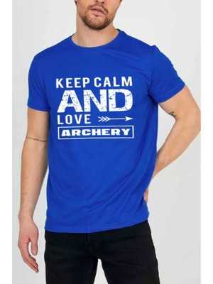 Medinenur Unisex Keep Calm Bisiklet Yaka T-Shirt