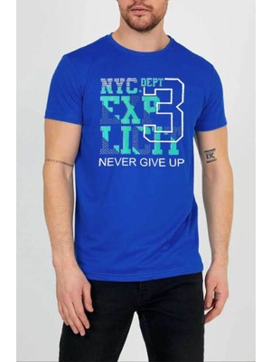 Medinenur Unisex Nyc Baskılı Bisiklet Yaka T-Shirt