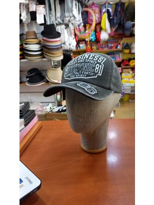Salar Ticaret Eskitme Şapka Pamuklu Retro Kep 58-60 cm Ayarlabilir Füme Renk