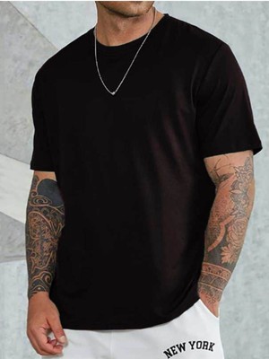 Medinenur Unisex Pamuklu Bisiklet Yaka T-Shirt