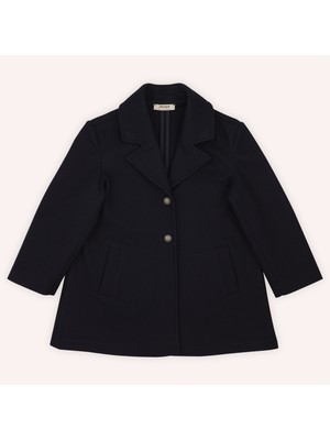 Panço Kız Çocuk Düğmeli Kaban