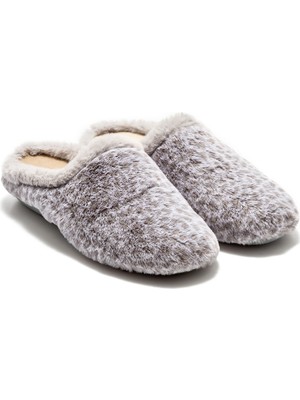 Twigy Leopar Kadın Ev Terliği Gri 36/41
