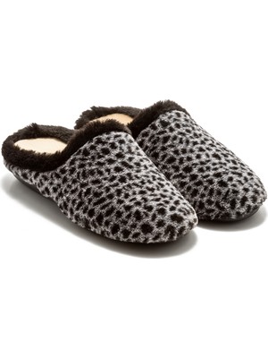 Twigy Leopar Kadın Ev Terliği Siyah 36/41