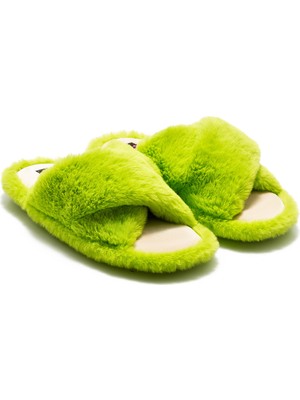 Twigy Çapraz Peluş Kadın Ev Terliği Yeşil 36/41