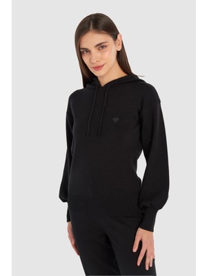 Hummel Jode Knit Kadın Siyah Kapüşonlu Sweatshirt