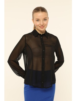 Home Store Sırtı Püsküllü Şifon Gömlek