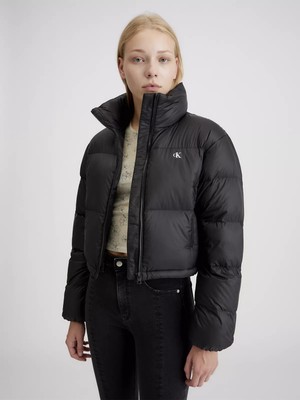 Calvin Klein Kadın Down Cropped Puffer Mont-Siyah