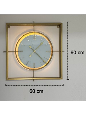 Sevinç Konsept Gold Kristal Square 60 cm Modern Duvar Saati