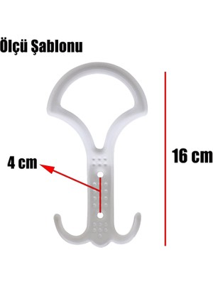 Badem10 Noktalı Portmanto Vestiyer Duvar Askısı Metal Dolap Elbise Askılığı Askılık Beyaz 5 Adet