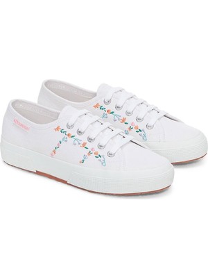 Superga 2750 Lıttle Flowers Embroıdery Kadın Günlük Ayakkabı S1181Kw-Aey-Sp Beyaz