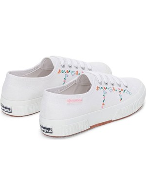 Superga 2750 Lıttle Flowers Embroıdery Kadın Günlük Ayakkabı S1181Kw-Aey-Sp Beyaz