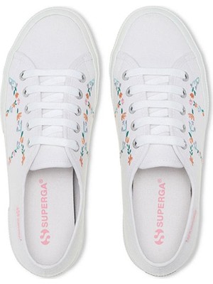 Superga 2750 Lıttle Flowers Embroıdery Kadın Günlük Ayakkabı S1181Kw-Aey-Sp Beyaz