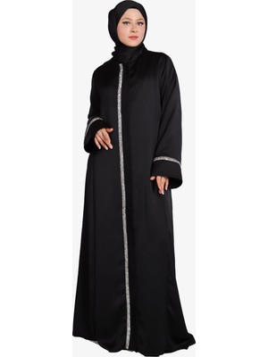 Harika Wear Parlak Stras Siyah Abaya Ferace