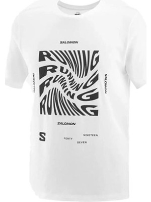 Salomon Runnıng Graphıc M Erkek T-Shirt LC2218900 Beyaz