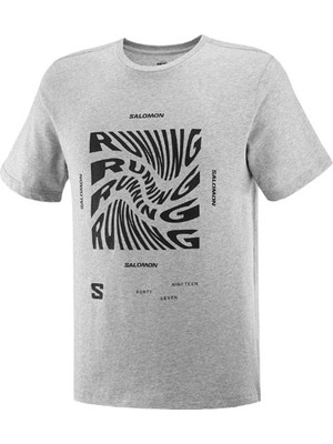 Salomon Runnıng Graphic Ss Tee M Erkek T-Shirt LC2219000 Gri