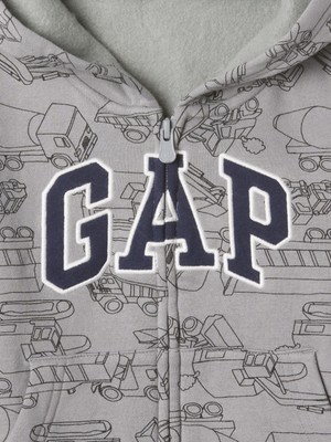 Gap Erkek Bebek Gri Gap Logo Fermuarlı Fleece Sweatshirt