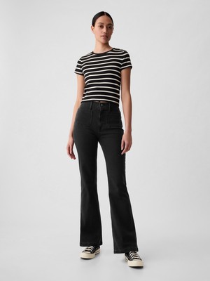 Gap Kadın Siyah High Rise '70S Flare Jean Pantolon