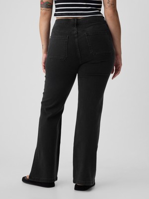 Gap Kadın Siyah High Rise '70S Flare Jean Pantolon