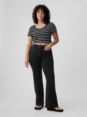 Gap Kadın Siyah High Rise '70S Flare Jean Pantolon