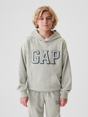 Gap Erkek Çocuk Gri Gap Logo Relaxed Fransız Havlu Kumaş Sweatshirt