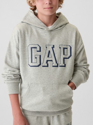 Gap Erkek Çocuk Gri Gap Logo Relaxed Fransız Havlu Kumaş Sweatshirt