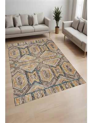 Eliana Home Dijital Baskı Yıkanabilir Kaymaz Taban Salon Halısı ve Yolluk LNA0984-FNL234