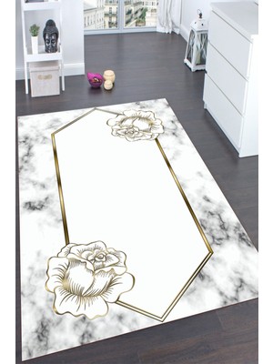 Eliana Home Dijital Baskı Yıkanabilir Kaymaz Taban Salon Halısı ve Yolluk LN142-FNL447