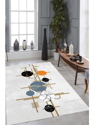 Rovigo Home Dijital Baskı Yıkanabilir Kaymaz Taban Salon Halısı ve Yolluk RVG0947-FNL182