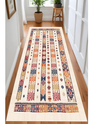 Eliana Home Dijital Baskı Yıkanabilir Kaymaz Taban Salon Halısı ve Yolluk LN133-FNL438