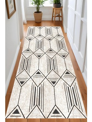 Rovigo Home Dijital Baskı Yıkanabilir Kaymaz Taban Salon Halısı ve Yolluk RVG0875-FNL85