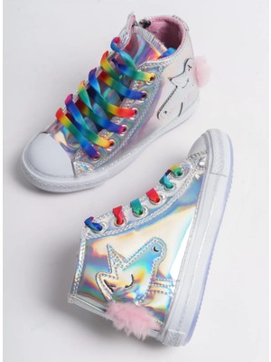 Dadwolf Dadwolf Unicorn Hologramlı Kız Sneakers