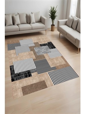 Rovigo Home Dijital Baskı Yıkanabilir Kaymaz Taban Salon Halısı ve Yolluk RV135-FNL440