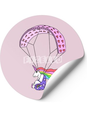 Fizello The Wandering Fools - Paracorn, The Paragliding Unicorn Sticker