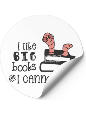 Fizello Bookworm, Books, Reading, Literature, Library Sticker