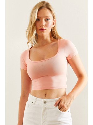 Shade Kadın Kısa Kol Crop Bluz