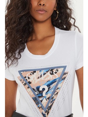 Guess Ss Cn Leo Trıangle T T-Shirt