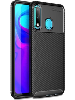 Adige Huawei P30 Lite Kılıf Negro Karbon Desen Silikon + Ekran Koruyucu