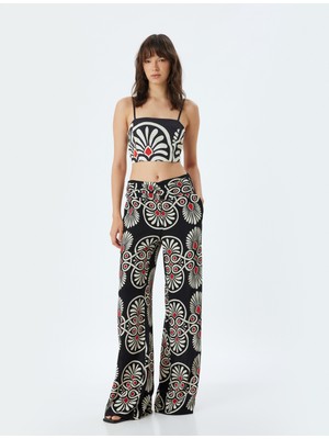 Koton X Melis Ağazat - Ince Askılı Büstiyer Etnik Desenli Gipeli Slim Fit