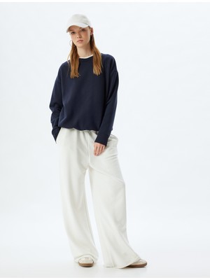 Koton Basic Oversize Sweatshirt Uzun Kollu Bisiklet Yaka
