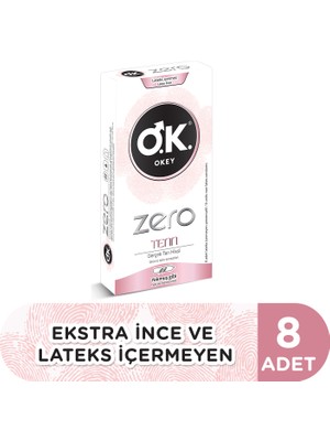 Okey Zero Tenn Ekstra İnce ve Lateks İçermeyen 8'li Prezervatif