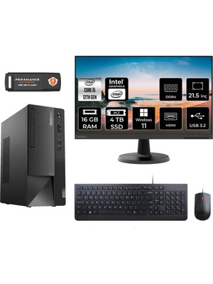 Lenovo Thinkcentre Neo 50T Intel Core I5 12400 16GB 4tb SSD Windows 11 Home  21.5" FHD11SE00MJTX Masaüstü Bilgisayar & Per4 USB Bellek 11SE00MJTXMNT365